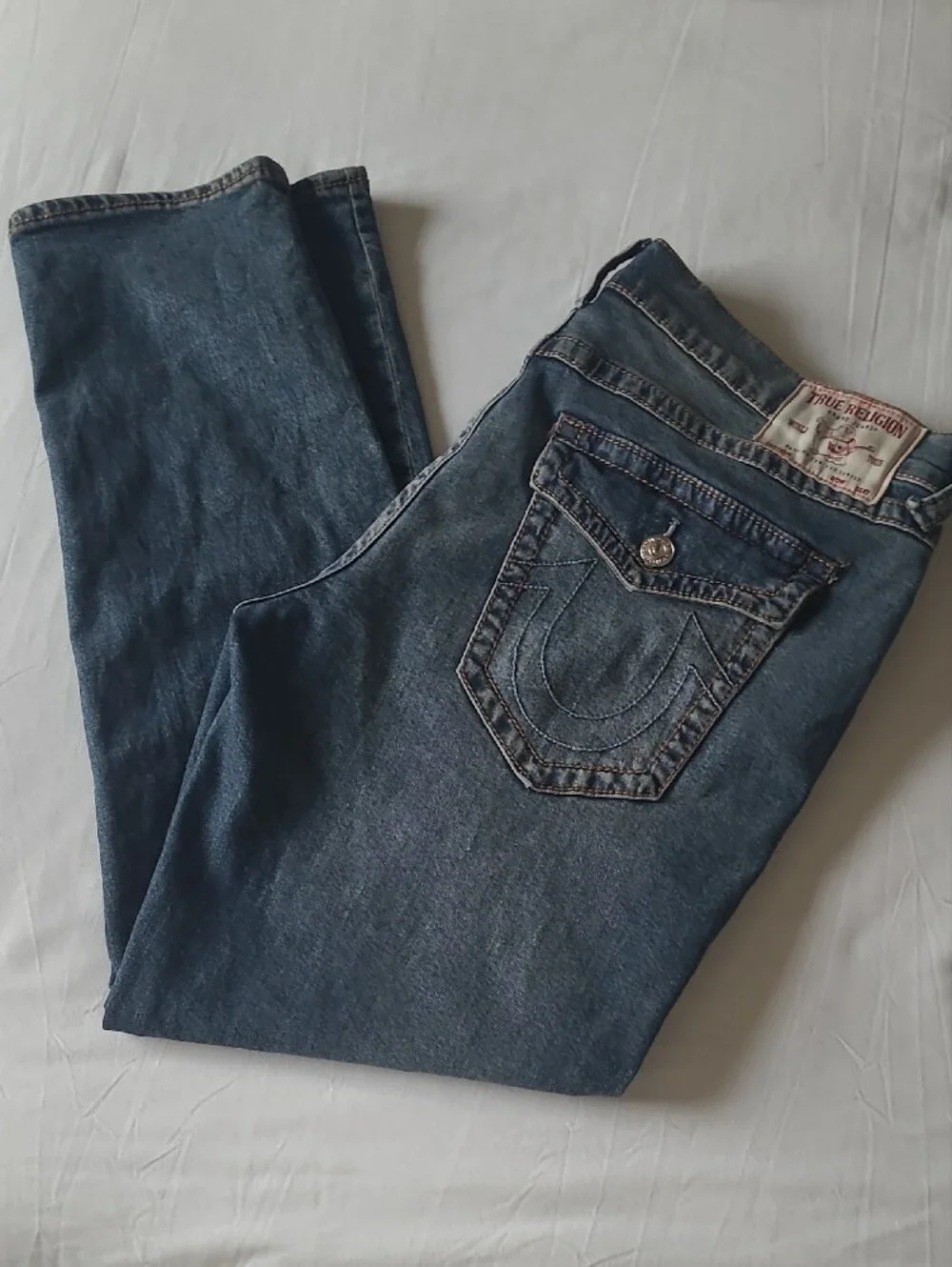True Religion World Tour Geno Relaxed Slim Sraight Jeans 38x32. Blokecore.